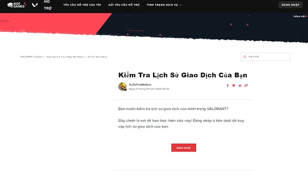 Hướng dẫn kiểm tra lịch sử nạp tiền Valorant bước 1 Hướng dẫn kiểm tra lịch sử nạp tiền Valorant bước 1